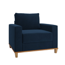 Ver imagem 2 de Poltrona Lizzie 1 Almofada Solta Veludo Azul - Casa Giulia