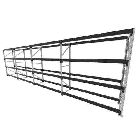 Mini Porta Pallet 200 Kg por Nivel Inicial +3 Continuação com 4 Niveis Preto com sem Mdf