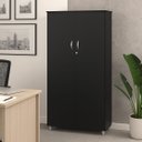 Ver imagem 2 de Armário Alto para Escritório com Prateleiras com 2 Portas com Chave Preto