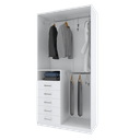 Ver imagem 1 de ARMÁRIO CABIDEIRO E GAVETAS M115.2021.B MDF (CLOSET, LOJA) MUNDI MOVEIS