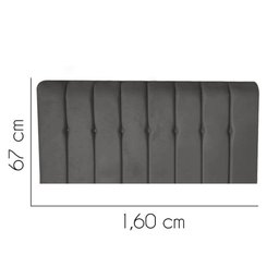 Painel Estofada Kiara 160cm Queen Size Box Quarto Suede Cinza Escuro Grafite - Gat Magazine - 2