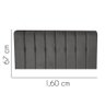 Painel Estofada Kiara 160cm Queen Size Box Quarto Suede Cinza Escuro Grafite - Gat Magazine - 2