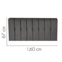 Ver imagem 2 de Painel Estofada Kiara 160cm Queen Size Box Quarto Suede Cinza Escuro Grafite - Gat Magazine