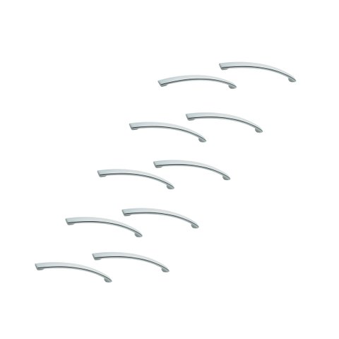 Moderno Puxador Cromado C/ Furação 12,8cm - 10 Pçs