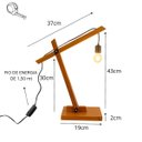 Ver imagem 3 de Abajur de Mesa Texas Articulado em Madeira Maciça Moderno