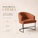 Ver imagem 3 de Kit 2 Poltrona Decorativa Moderno Base Aço Preto Cor Terracota
