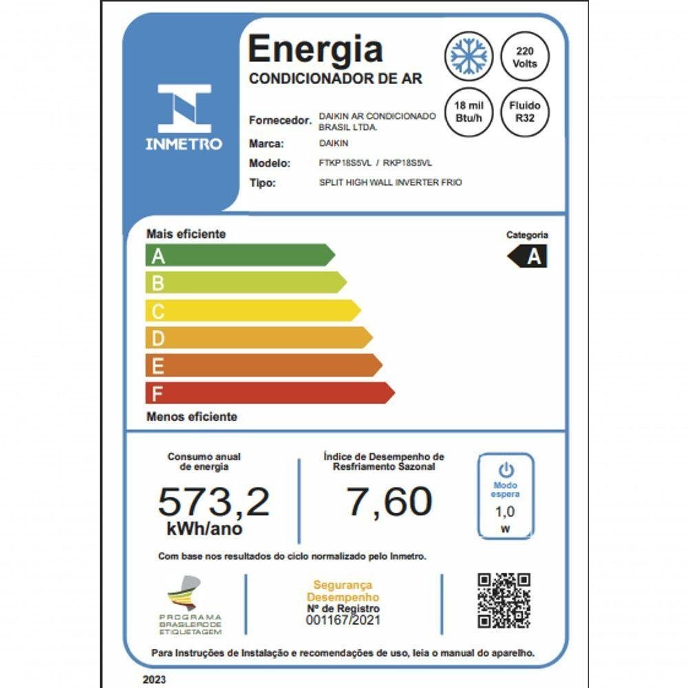 Ar Condicionado Split Hi Wall Inverter Daikin Ecoswing Gold 18.000 Btus R-32 Frio 220v - 5