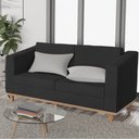 Ver imagem 2 de Sofá 2 Lugares Europa Suede Preto - Am Decor