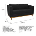Ver imagem 4 de Sofá 2 Lugares Europa Suede Preto - Am Decor