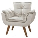 Ver imagem 2 de Kit Poltrona Decorativa Mona Luxo Suede Creme Recepção