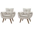 Ver imagem 1 de Kit Poltrona Decorativa Mona Luxo Suede Creme Recepção