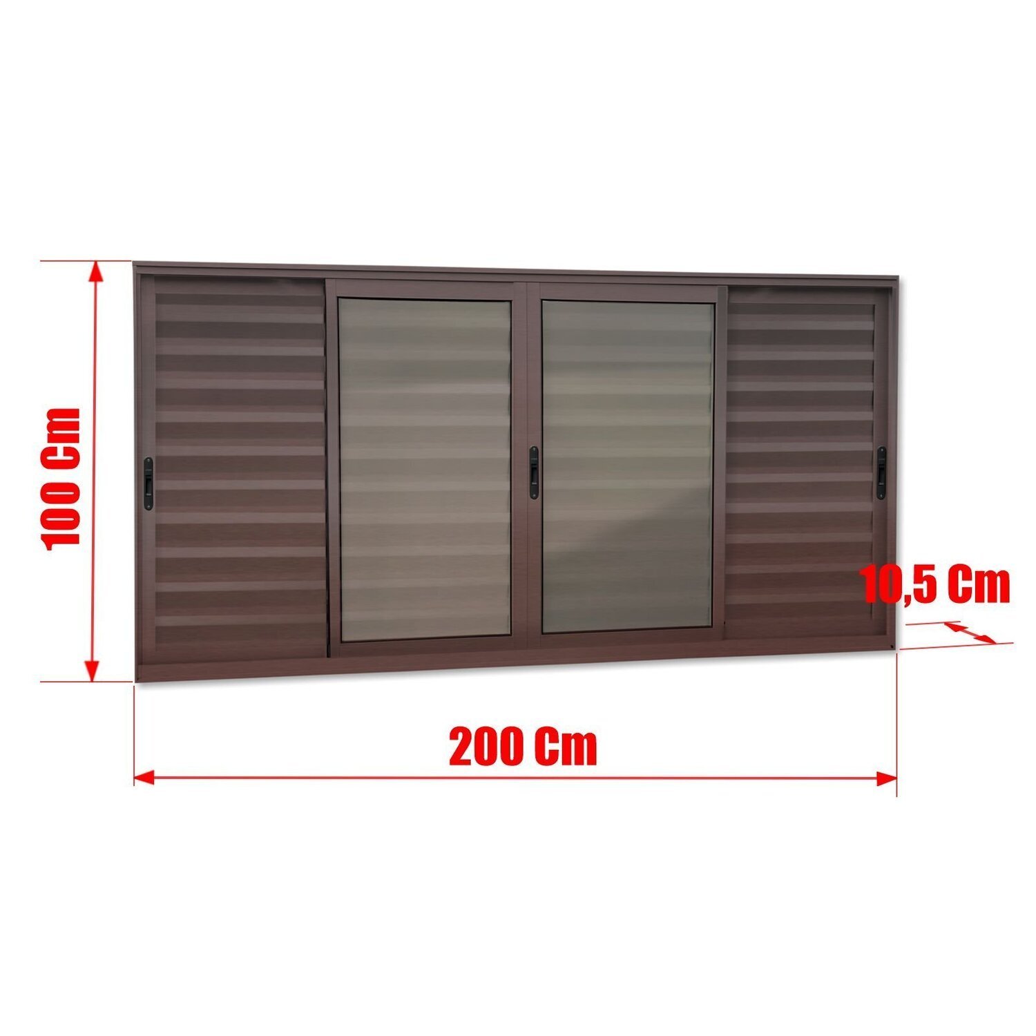 Veneziana Elite 6 Folhas Moveis 100 X 200 Vidro Liso - 6