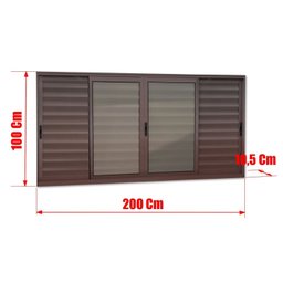 Veneziana Elite 6 Folhas Moveis 100 X 200 Vidro Liso - 6