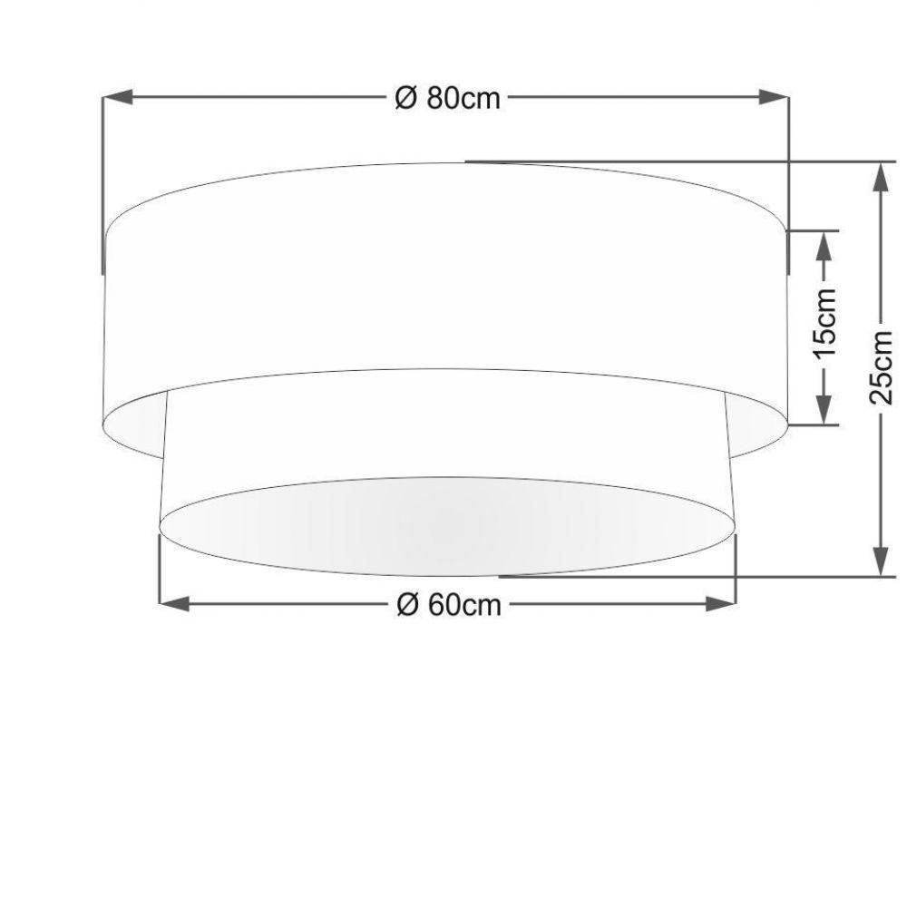 Plafon Para Sala Cilíndrico Cúpula Preto Bege - 2