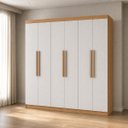 Ver imagem 2 de Guarda Roupa Casal Bariloche 6 Portas 4 Gavetas Cinamomo Off White Formimóveis