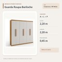 Ver imagem 4 de Guarda Roupa Casal Bariloche 6 Portas 4 Gavetas Cinamomo Off White Formimóveis