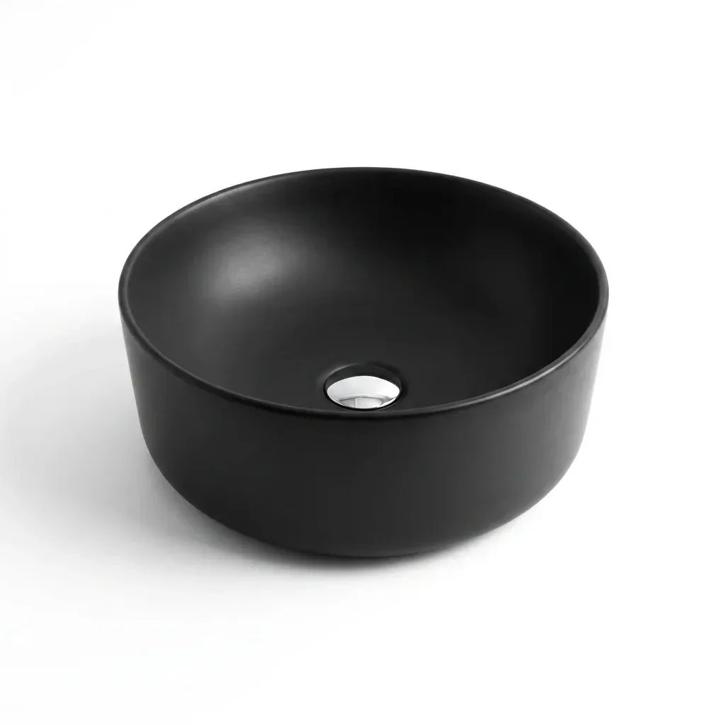 Ver imagem 2 de Cuba de Apoio Redonda BL30 30,5x30,5cm Lapimat Preto/Matte Fosca Compace