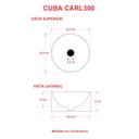 Ver imagem 3 de Cuba de Apoio Redonda BL30 30,5x30,5cm Lapimat Branco/Granit Matte Compace