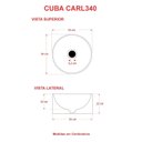Ver imagem 4 de Cuba de Apoio Redonda BL34 34x34cm Lapimat Branco/Matte Fosca Compace