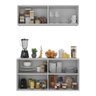 Kit Armário de Cozinha e Aparador 4 Portas Multimóveis Mp2162 Branco - 4