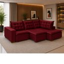 Ver imagem 2 de Sofá de Canto 5 Lugares 270cm Retrátil e Reclinável Vermelho