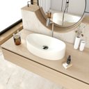 Ver imagem 7 de Cuba de Apoio Oval Canoa BC47 47x30cm Lapimat Bege/Matte Fosca Compace
