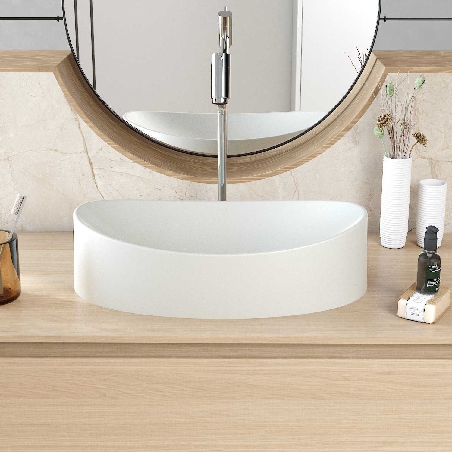 Cuba de Apoio Oval Canoa Bc47 47x30cm Lapimat - 6