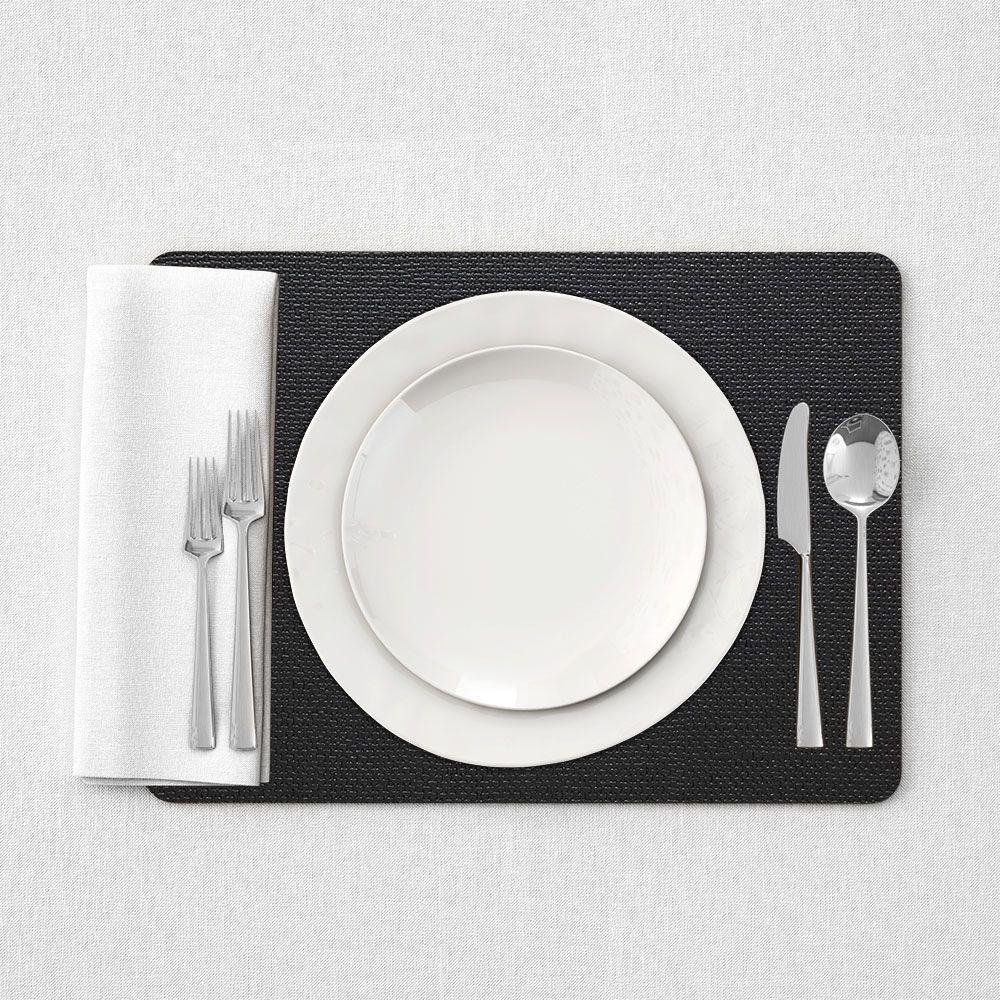 6 Jogo Americano Preto Impermeável 29 X 44cm - Id Decor