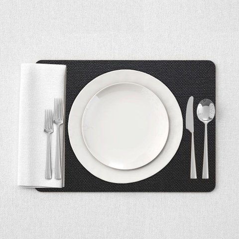 6 Jogo Americano Preto Impermeável 29 X 44cm - Id Decor