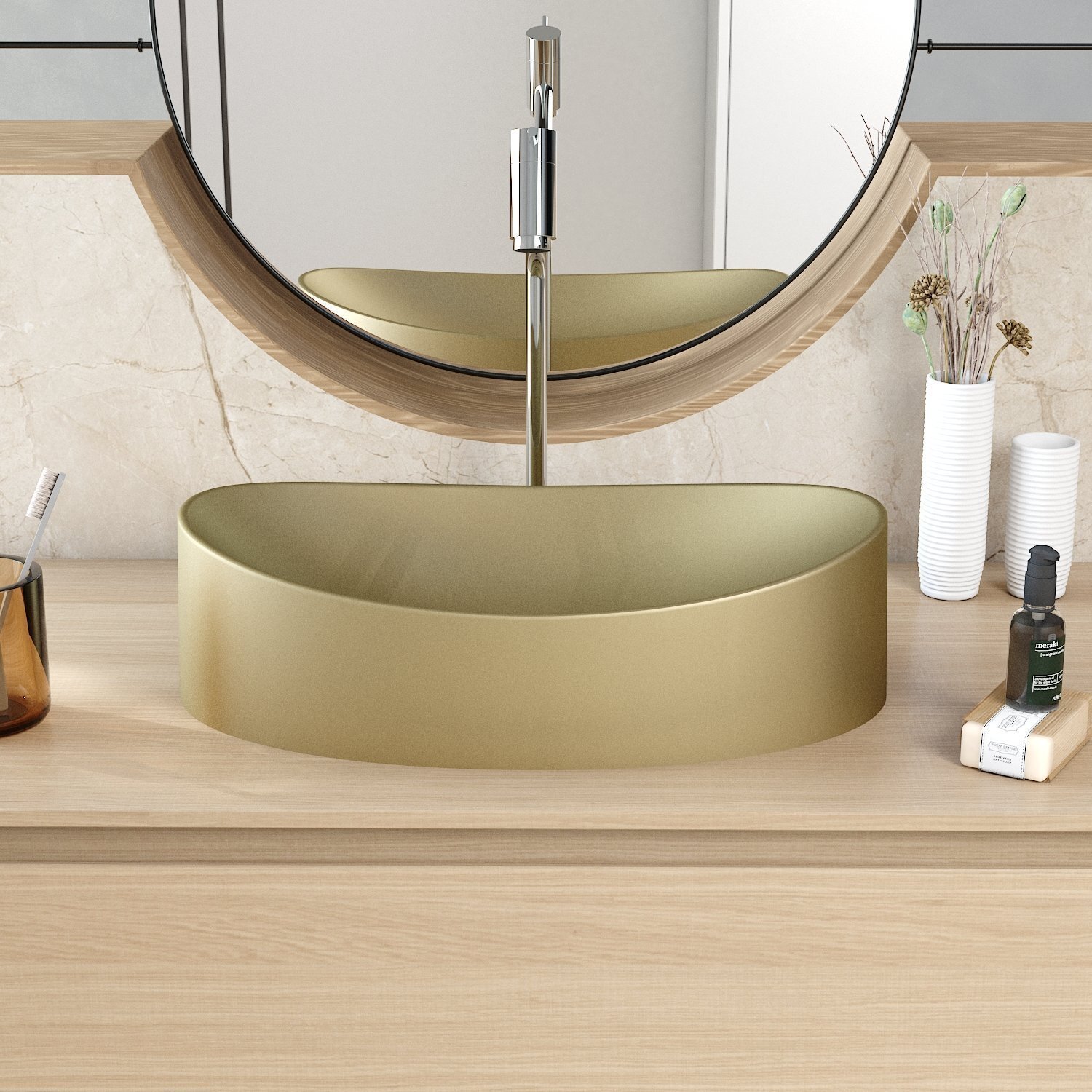 Cuba de Apoio Oval Canoa Bc47 47x30cm Lapimat - 6