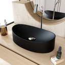 Ver imagem 1 de Cuba de Apoio Oval Canoa BC47 47x30cm Lapimat Preto/Matte Fosca Compace