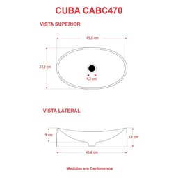 Cuba de Apoio Oval Canoa Bc47 47x30cm Lapimat - 4