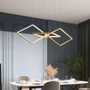 Ver imagem 2 de Pendente Moderno Geométrico Dourado 100cm Led 70W 3200K Bivolt PARIS LUZ