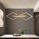 Ver imagem 1 de Pendente Moderno Geométrico Dourado 100cm Led 70W 3200K Bivolt PARIS LUZ
