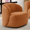Ver imagem 2 de Poltrona Decorativa Orgânica Living Leez Giratória Couríssimo Caramelo - Desk Design