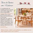 Ver imagem 2 de Jogo de Mesa Redonda 90x90 com 4 Cadeiras Madeira Assento e Encosto Estofado Linho