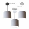 Luminária Pendente Vivare Free Lux Md-4105 Cúpula em Tecido Rustico-cinza da Canopla Canopla Cinza - 3