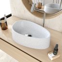 Ver imagem 1 de Cuba de Apoio Gota BG43 43,5x26,5cm Lapimat Preto/Branco Granit Matte Compace