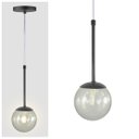 Ver imagem 3 de Pendente Globo Esfera de Vidro 12cm - Preto - Vidro Fume - 2527-3-fu