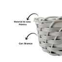 Ver imagem 3 de Vaso Trançado de Cachepot Branco Pequeno