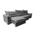 Ver imagem 7 de Sofá Retrátil e Reclinável 4,15m Cama inBox Big Fresh com SoftGel D40 Velupluma Cinza