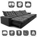 Ver imagem 3 de Sofá Retrátil e Reclinável 4,15m Cama inBox Big Fresh com SoftGel D40 Velupluma Cinza
