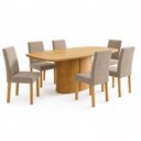 Ver imagem 3 de Conjunto de Mesa 6 Lugares com 6 Cadeiras Diana e Espanha Cinamomo e Bege