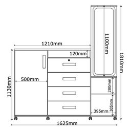 Cômoda Copacabana 2 Portas e 4 Gavetas Amêndoa com Espelho Giratório - PR Móveis - 5 Cômoda Copacabana 2 Portas e 4 Gavetas Amêndoa com Espelho Giratório - PR Móveis - 5