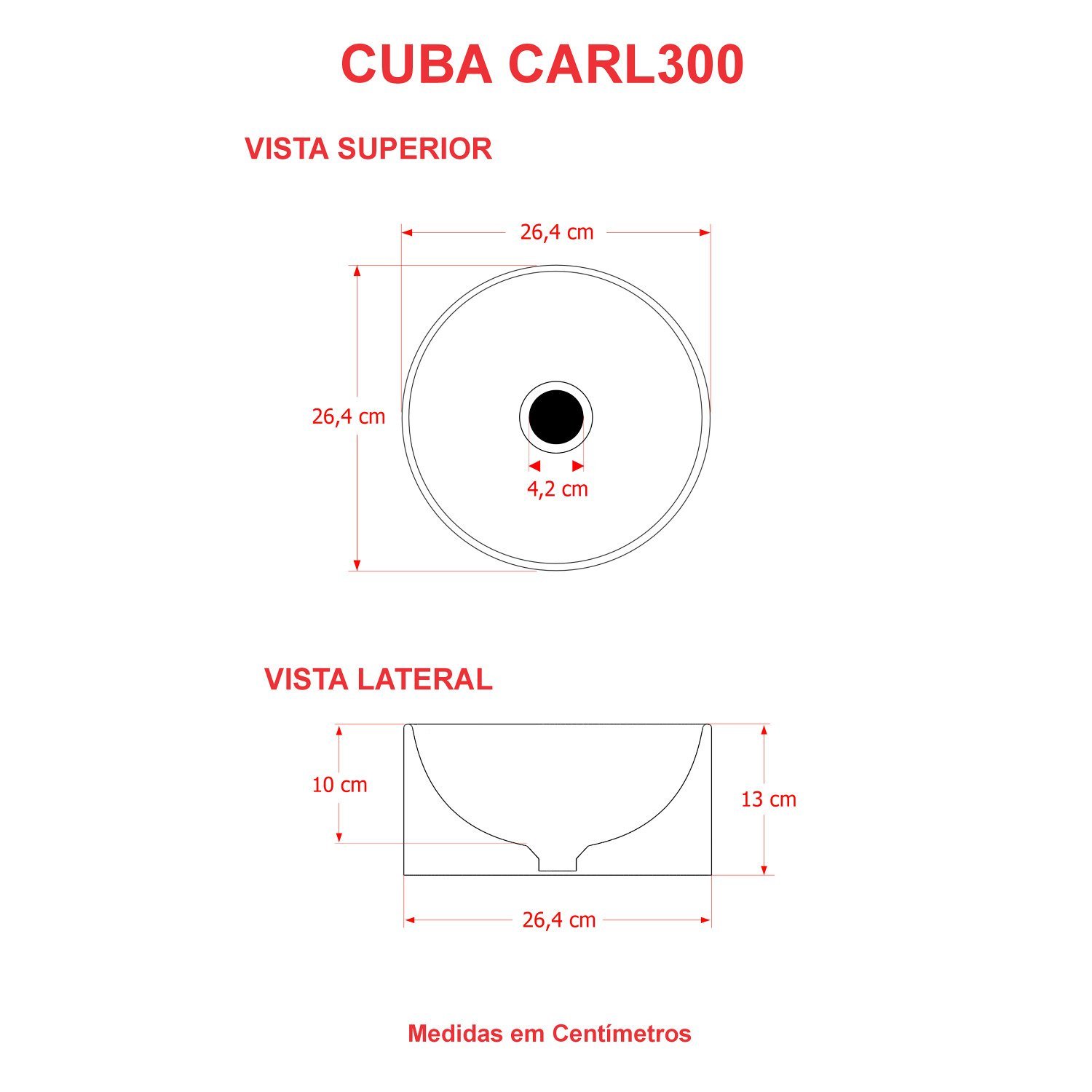 Cuba de Apoio Redonda Bl30 30,5x30,5cm Lapimat - 4
