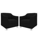 Ver imagem 1 de Kit 2 Poltronas Killa para Recepção Consultório Barbearia Preto
