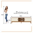 Ver imagem 4 de Rack para Tv até 65 Polegadas 2 Portas com Puxador em Madeira Maciça Domus 180cm retrô