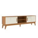Ver imagem 3 de Rack para Tv até 65 Polegadas 2 Portas com Puxador em Madeira Maciça Domus 180cm retrô