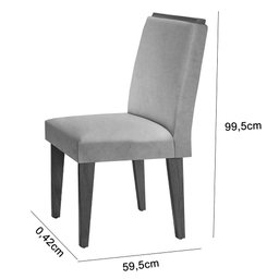 Mesa Aster 180 Tampo em MDF Canto Reto com 6 Cadeiras Lunara Moderna - 5 Mesa Aster 180 Tampo em MDF Canto Reto com 6 Cadeiras Lunara Moderna - 5