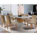 Ver imagem 1 de Mesa Aster 180 Tampo em MDF Canto Reto com 6 Cadeiras Lunara Moderna
